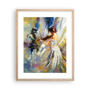 Poster in einem Rahmen aus heller Eiche - Mit Gefühl beleben - 40x50 cm