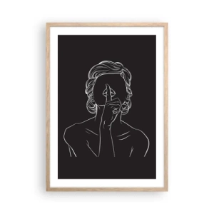 Poster in einem Rahmen aus heller Eiche - Schönheit erblüht in der Stille - 50x70 cm