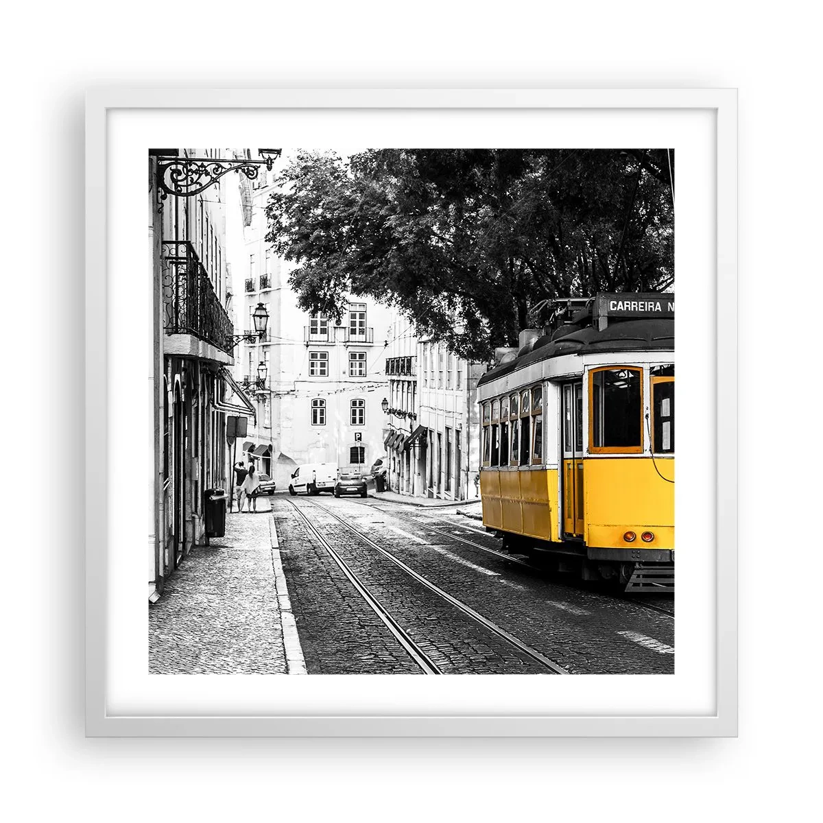 Poster in einem weißen Rahmen - Und Fado im Hintergrund - 50x50 cm