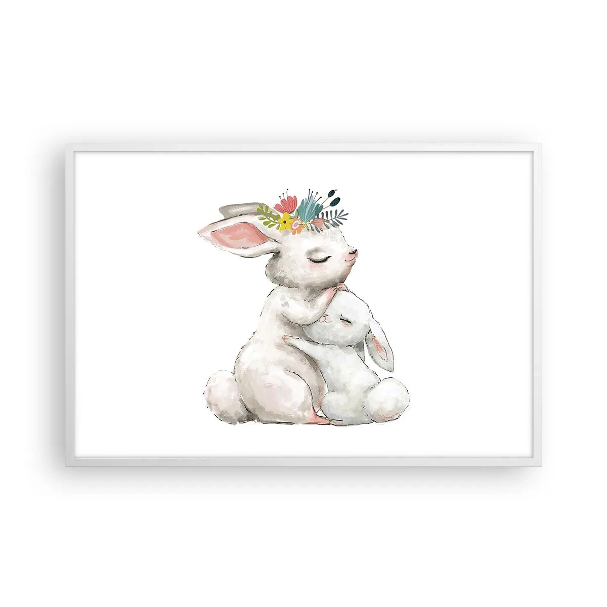 Poster in einem weißen Rahmen - Bei Mama ist's am schönsten - 91x61 cm