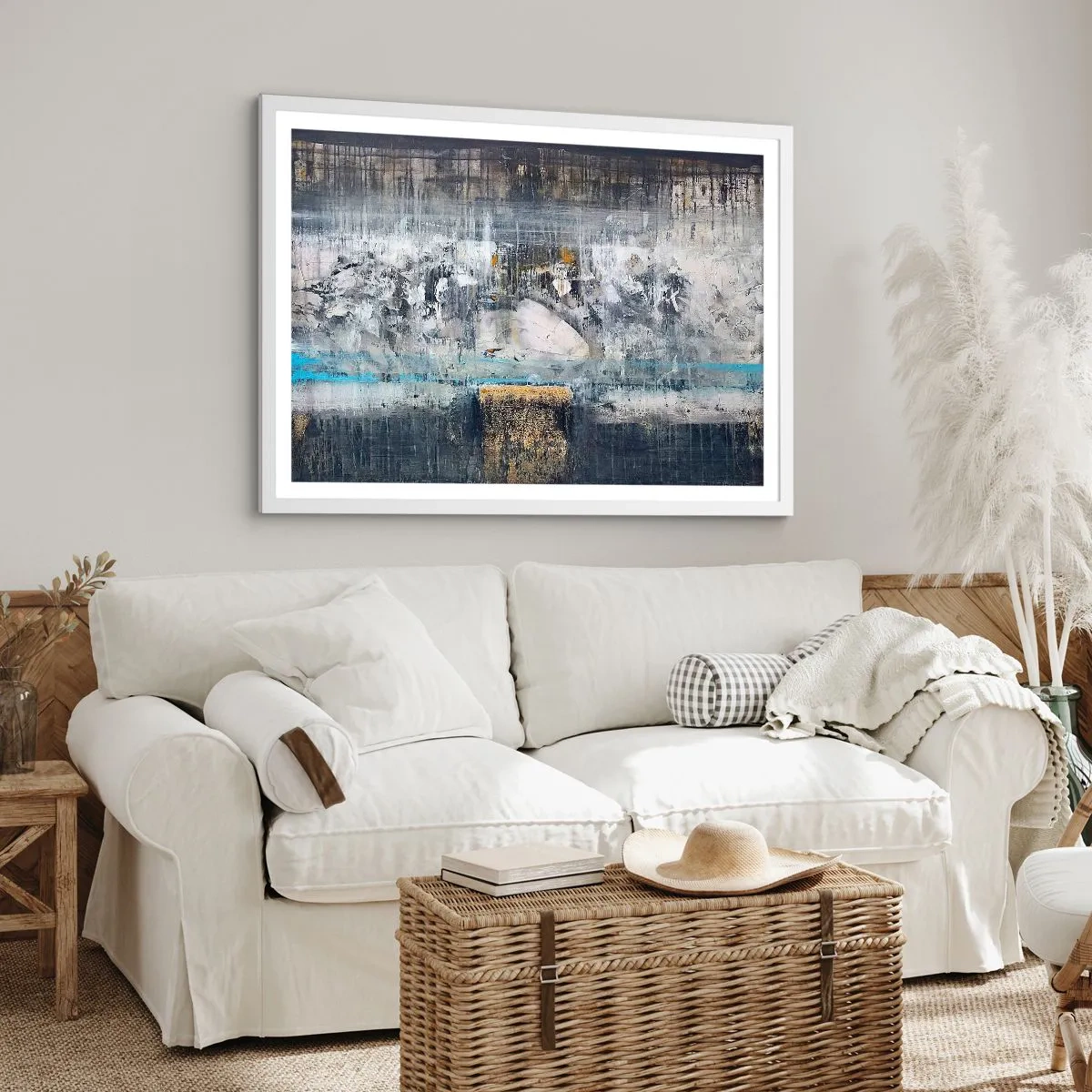 Poster in einem weißen Rahmen - Wie auf Eis, wie nach Dezember - 100x70 cm
