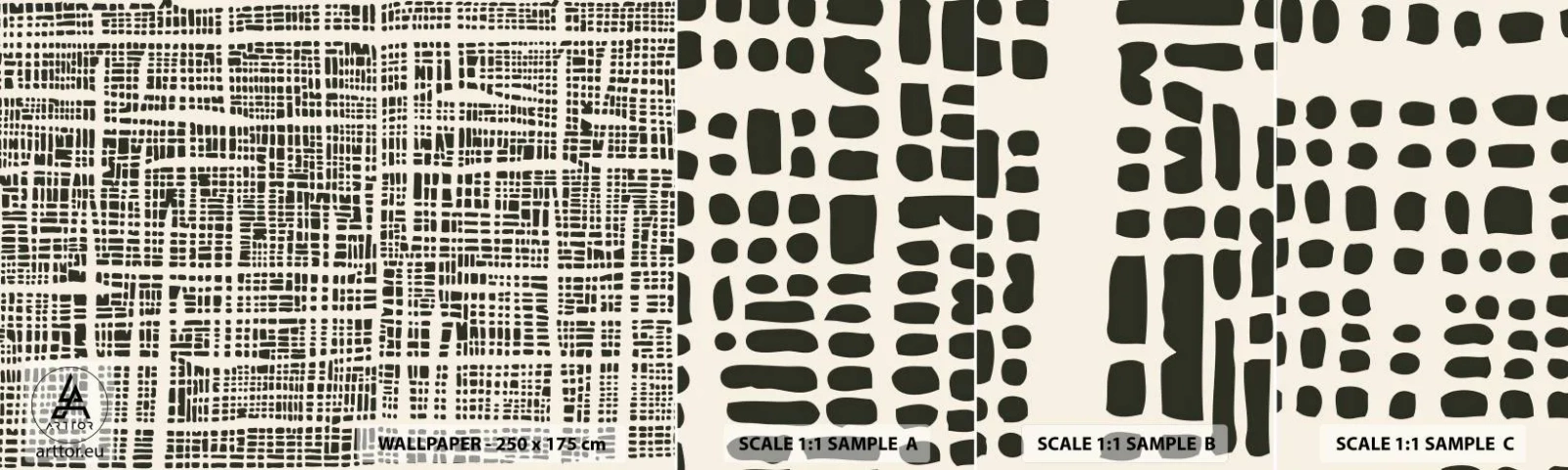 Fototapetenmuster Standard Eco - Gewebte Komposition - Abstraktion, Grafik, Stück - 100x30 cm