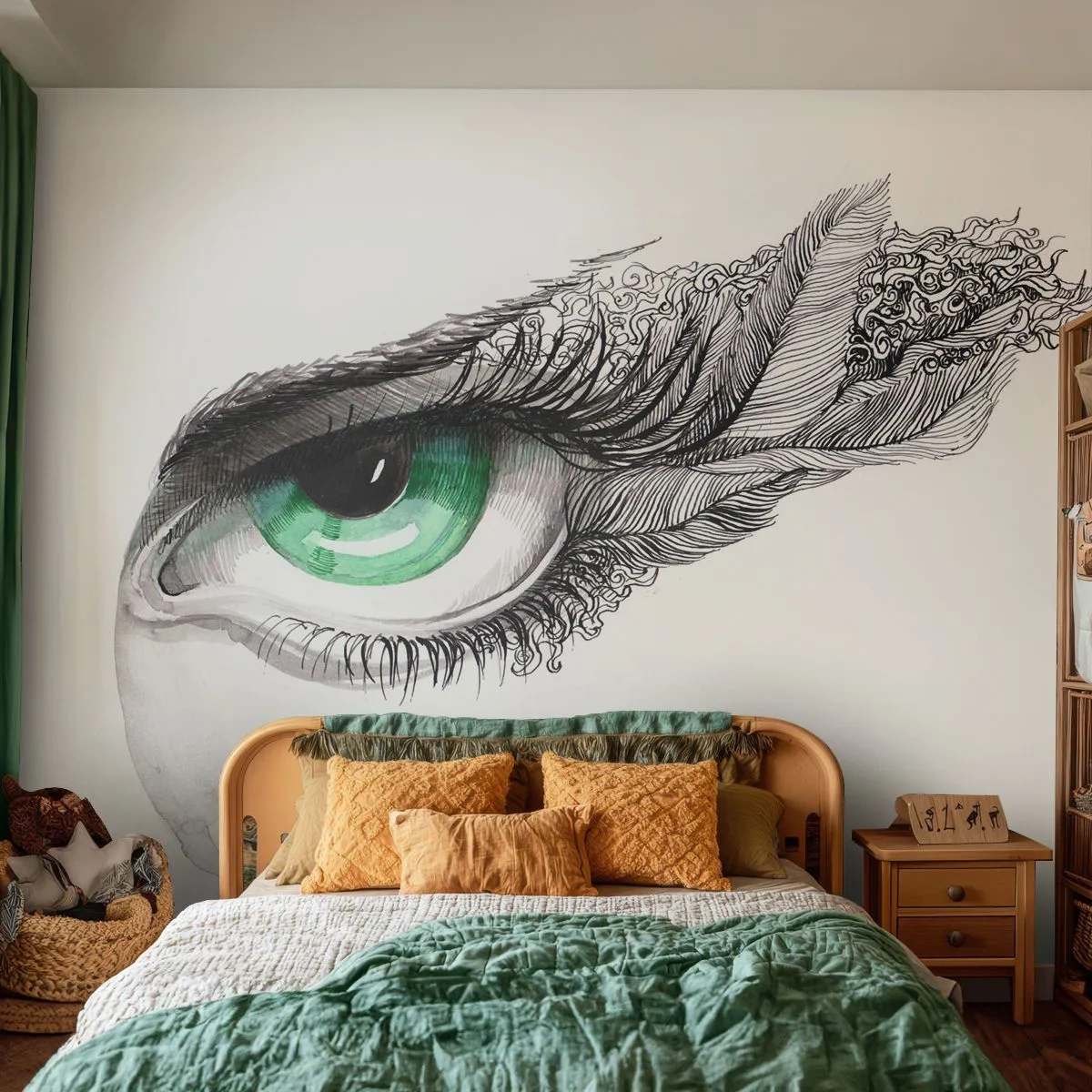 Selbstklebende Fototapete Deluxe Sticker - Schön und bereit zum Angriff - Abstraktion, Grafik, Auge - 100x70 cm