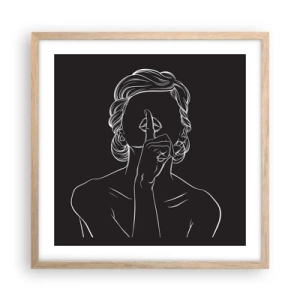 Poster in einem Rahmen aus heller Eiche - Schönheit erblüht in der Stille - 50x50 cm