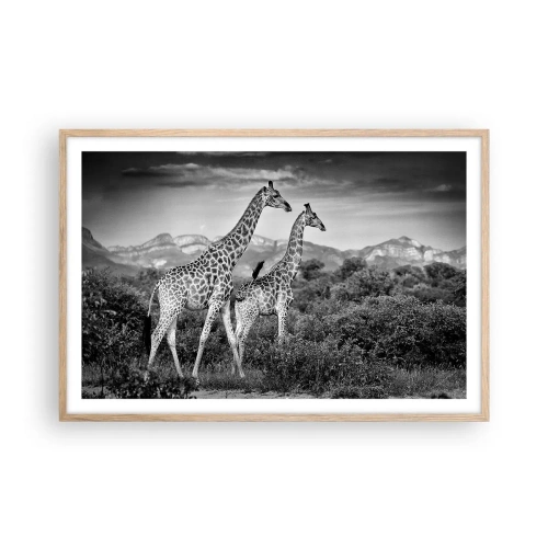 Poster in einem Rahmen aus heller Eiche - Hohe Sphären in Afrika - 91x61 cm