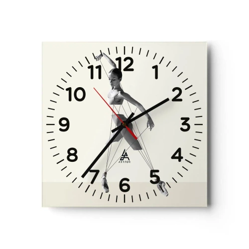 Wanduhr - Glasuhr - Im Theater der Welt - 30x30 cm