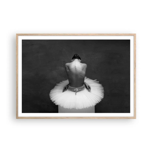 Poster in einem Rahmen aus heller Eiche - Es blüht gerade - 100x70 cm