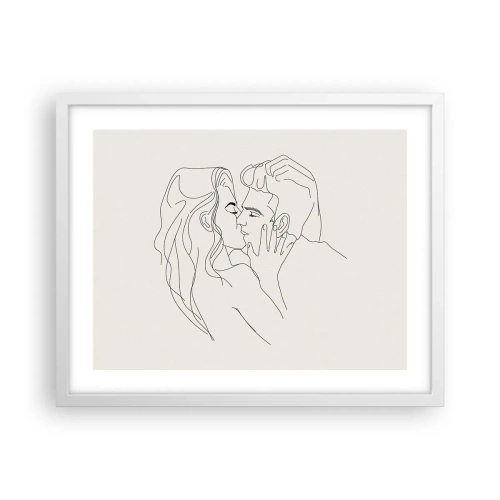 Poster in einem weißen Rahmen - Verstrickt im Gefühl - 50x40 cm