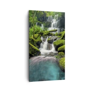 Bild auf Leinwand - Leinwandbild - Türkis, Saphire und flüssiges Silber - 45x80 cm