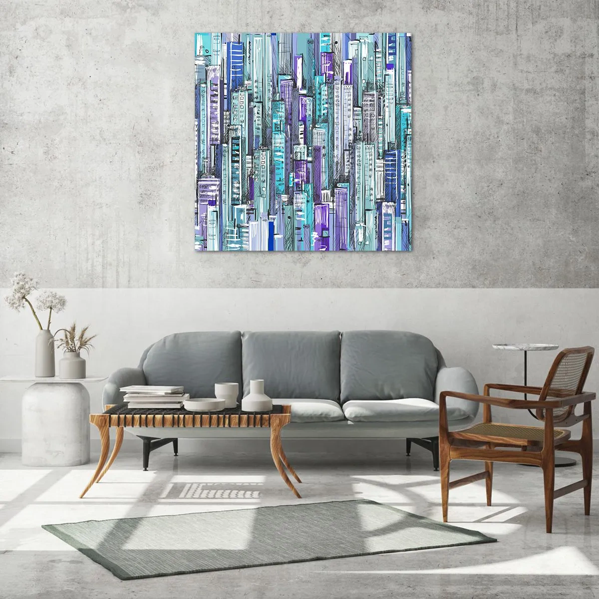 Glasbild - Bild auf glas - Bläulich von dem Himmel - 60x60 cm