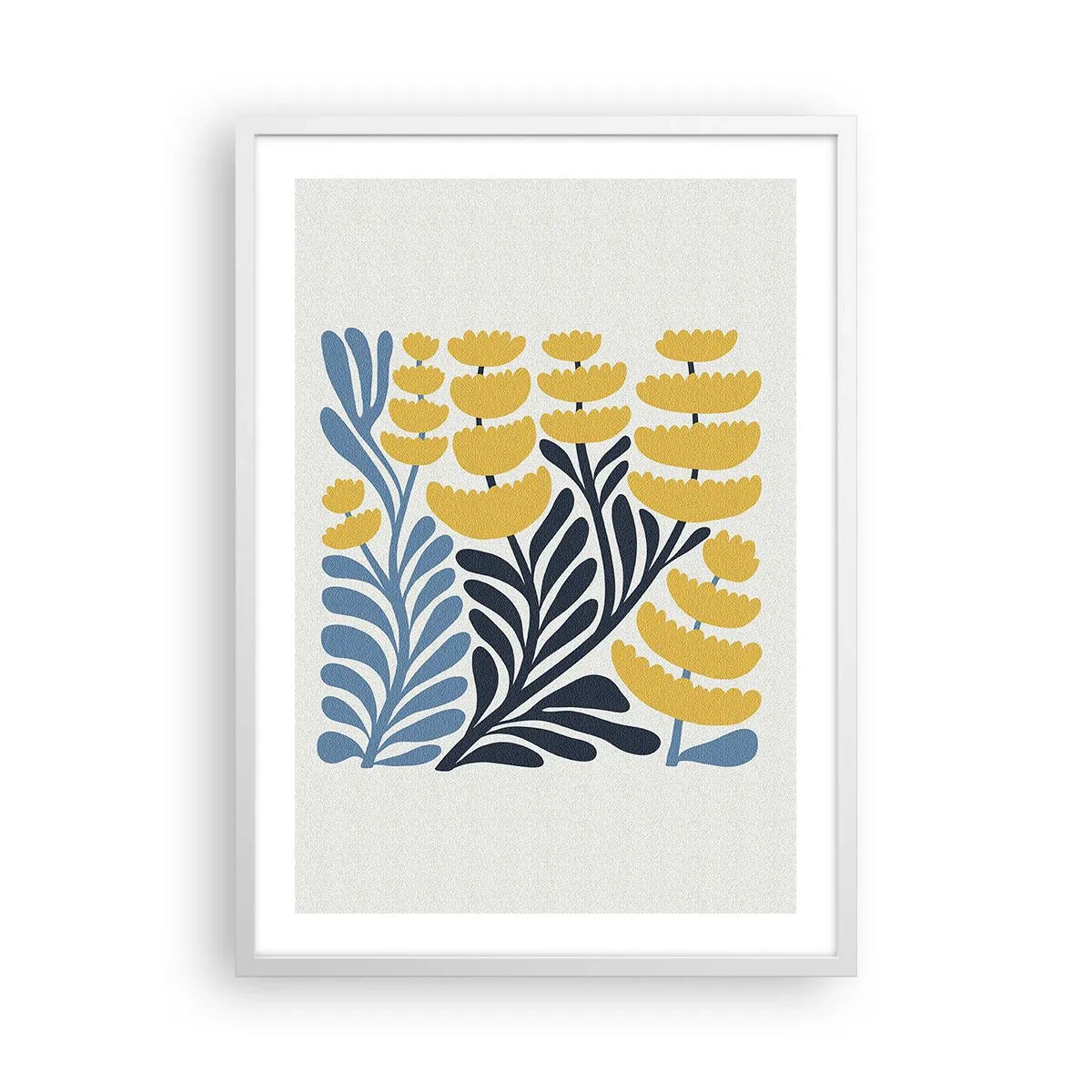 Poster in einem weißen Rahmen - Sonniges Blumenbeet - 50x70 cm