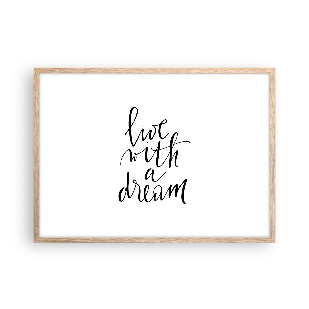 Poster in einem Rahmen aus heller Eiche - Na sicher - 70x50 cm