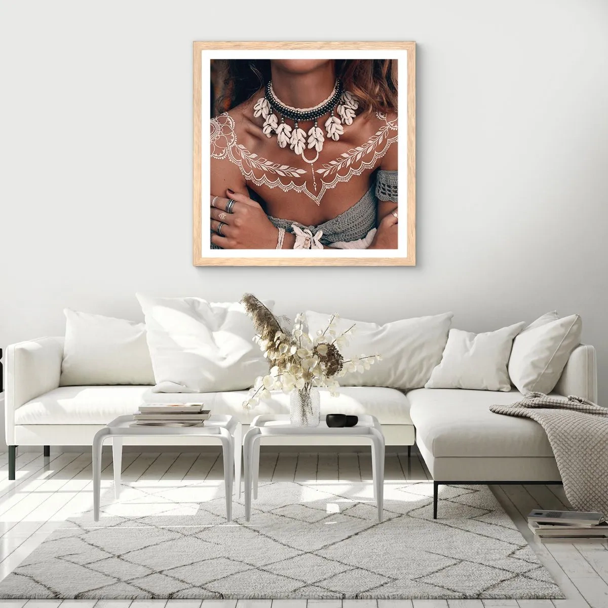 Poster in einem Rahmen aus heller Eiche - Talismane, Rituale der Weiblichkeit - 60x60 cm