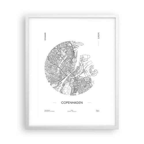 Poster in einem weißen Rahmen - Anatomie von Kopenhagen - 40x50 cm