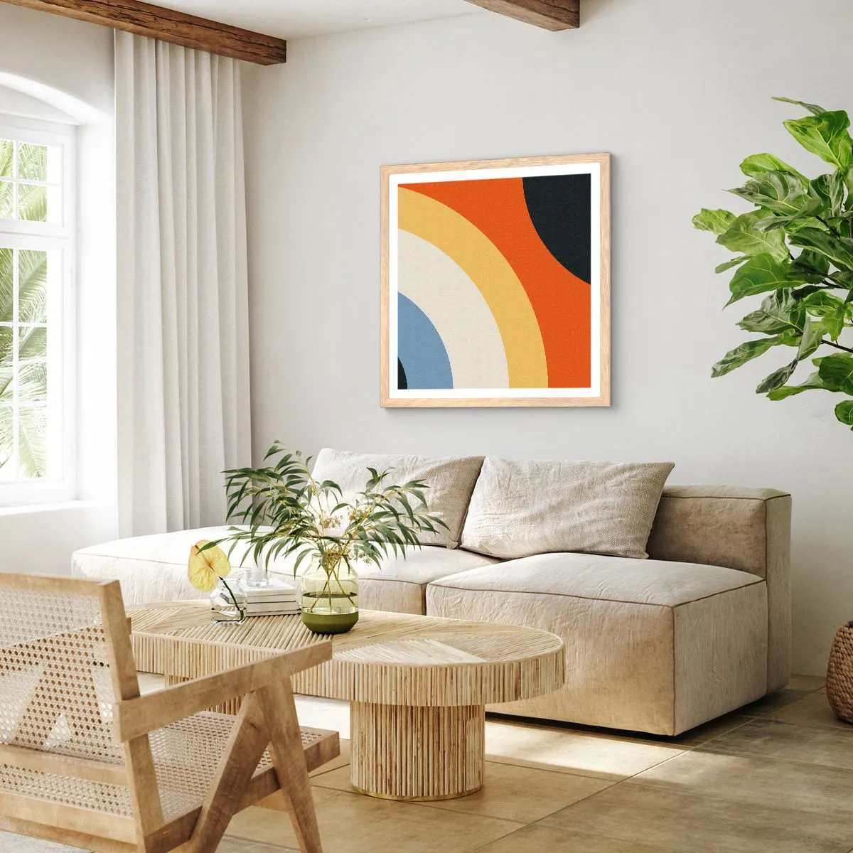 Poster in einem Rahmen aus heller Eiche - Zu mir selbst - 30x30 cm