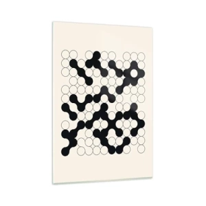 Glasbild - Bild auf glas - Schwarz-weiße Muster mit Kreisen auf hellem Hintergrund - 80x120cm - Chinesisches Spiel – Variation - Moderne Wanddekoration für Wohnzimmer und Schlafzimmer ARTTOR