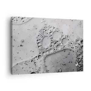 Bild auf Leinwand - Leinwandbild - Schwarz-weißes Blasenmuster im minimalistischen Stil - 70x50cm - Schaumpfad - Moderne Wanddekoration für Wohnzimmer und Schlafzimmer ARTTOR
