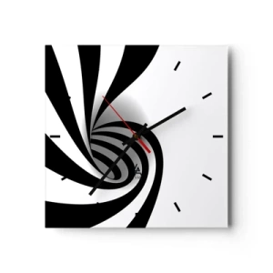 Wanduhr - Glasuhr - Und doch dreht es sich - 40x40 cm