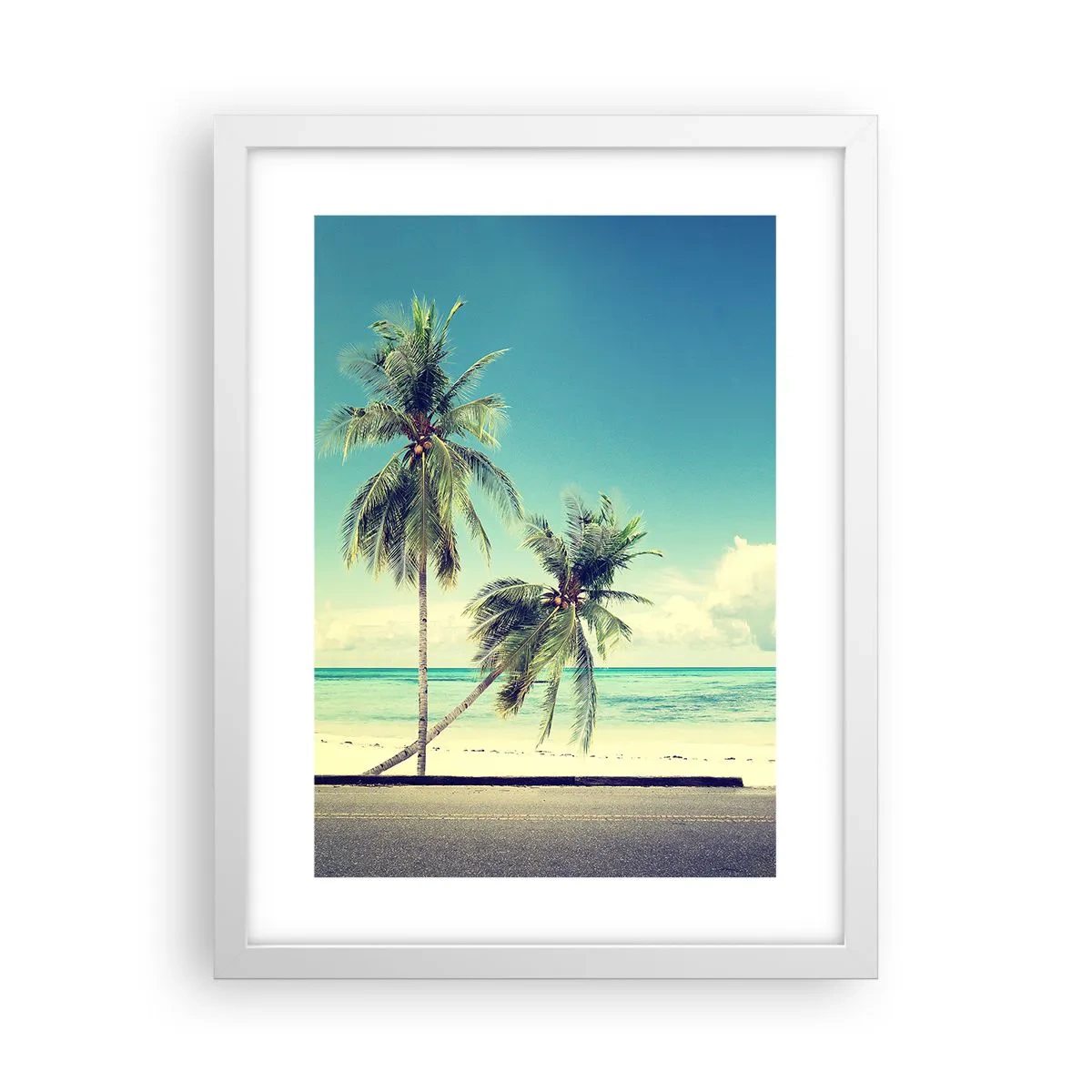 Poster in einem weißen Rahmen - Zeit um in die Ferien zu starten - 30x40 cm