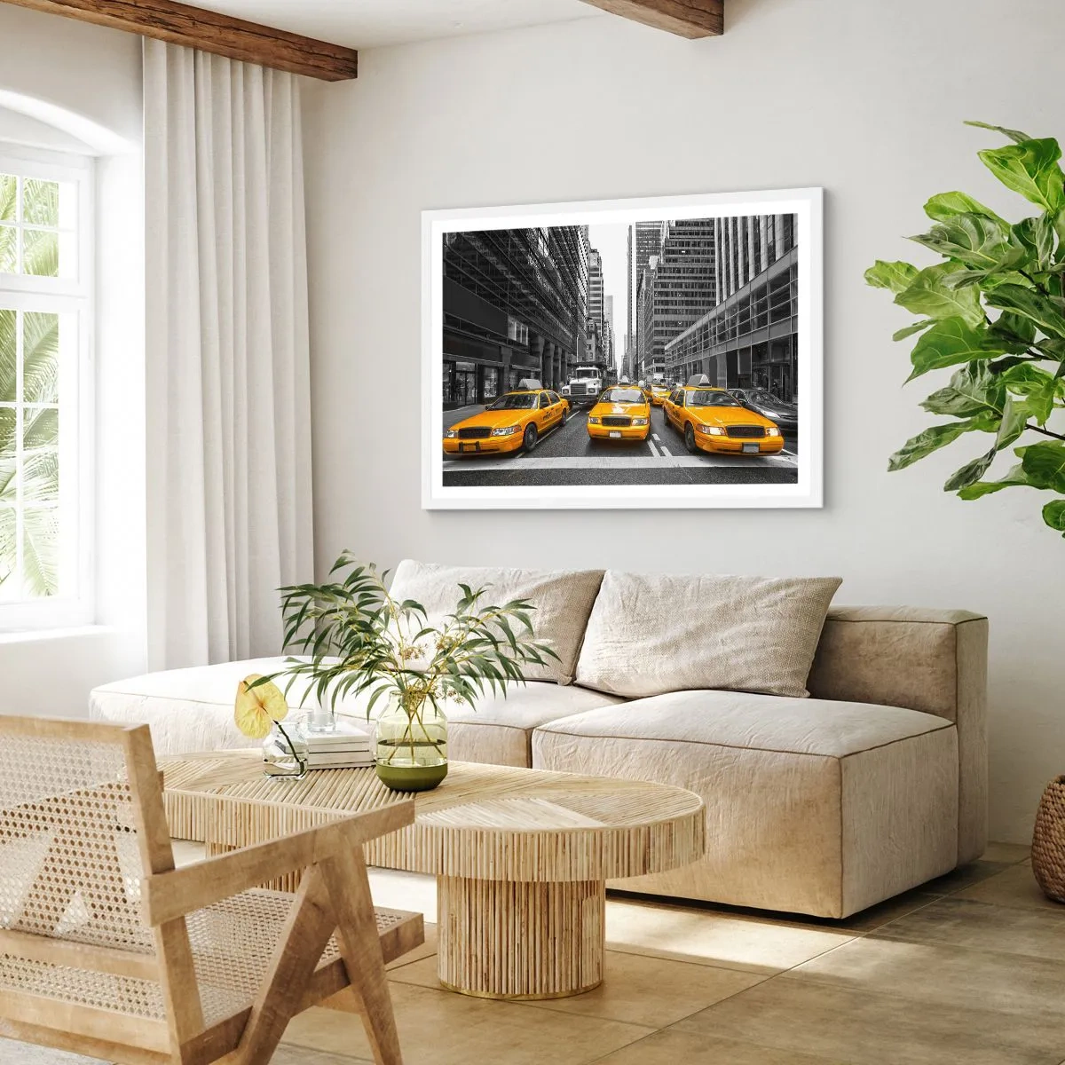 Poster in einem weißen Rahmen - Wir färben die Stadt - 100x70 cm