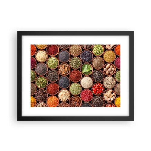 Poster in einem schwarzem Rahmen - Alle Aromen der Welt - 40x30 cm