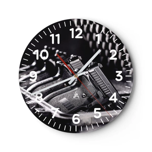 Wanduhr - Glasuhr - Männersport - 40x40 cm