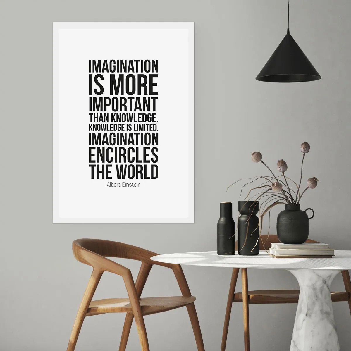 Poster - Einstein über die Kraft der Vorstellungskraft - 61x91 cm