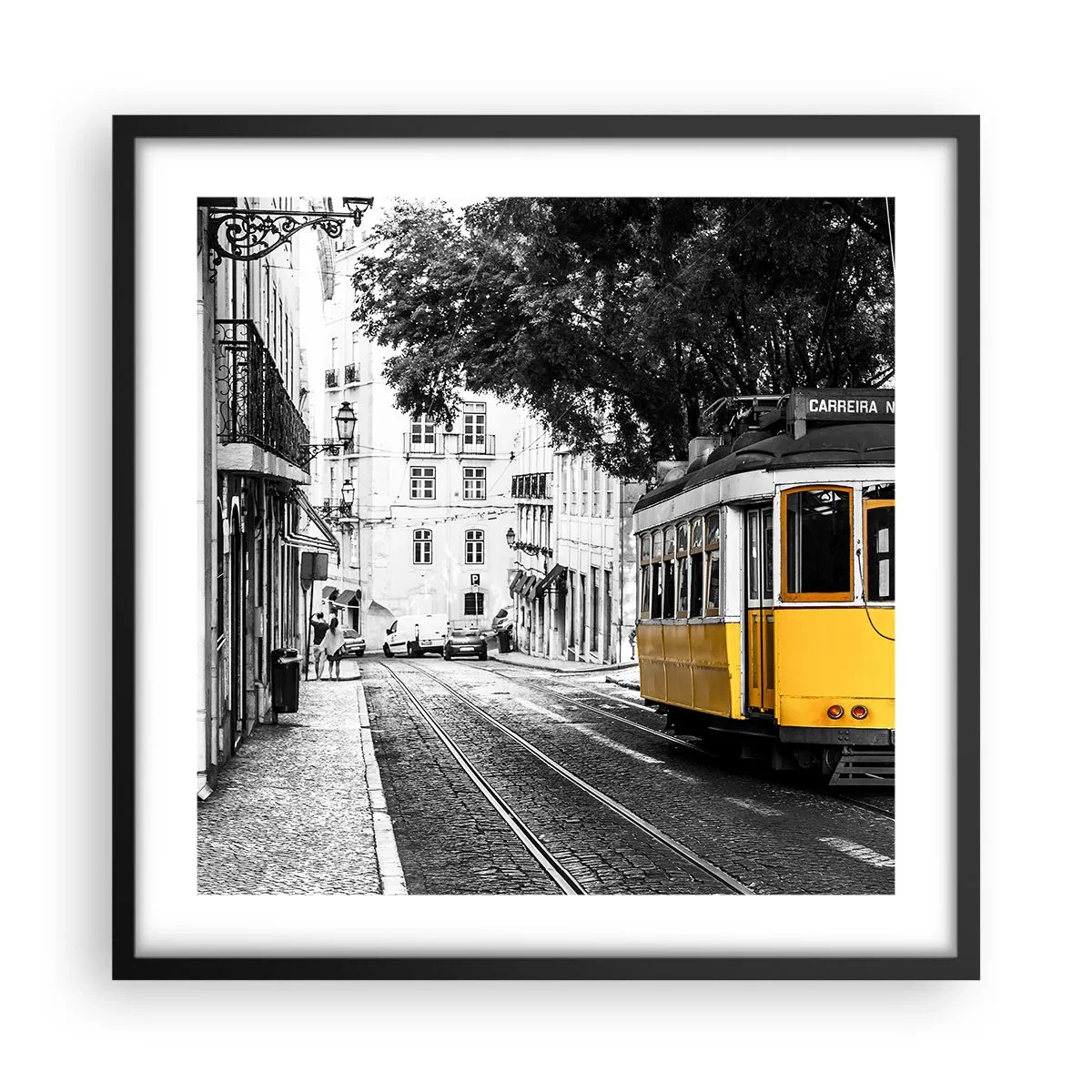 Poster in einem schwarzem Rahmen - Und Fado im Hintergrund - 50x50 cm