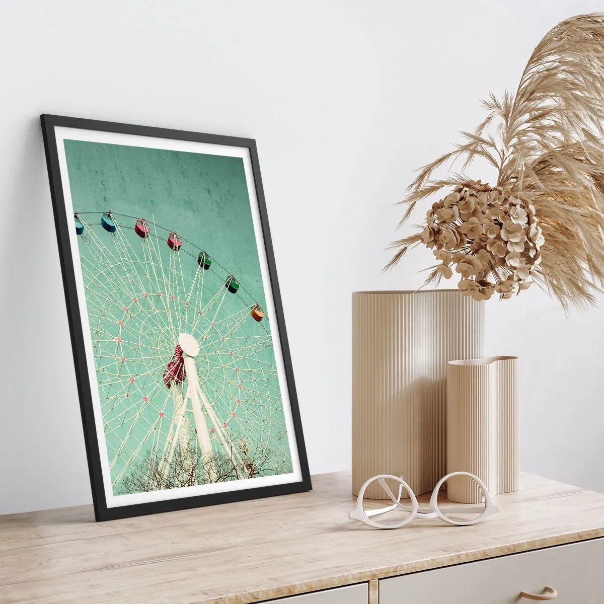Poster in einem schwarzem Rahmen - Wir laden zum Spiel ein - 30x40 cm