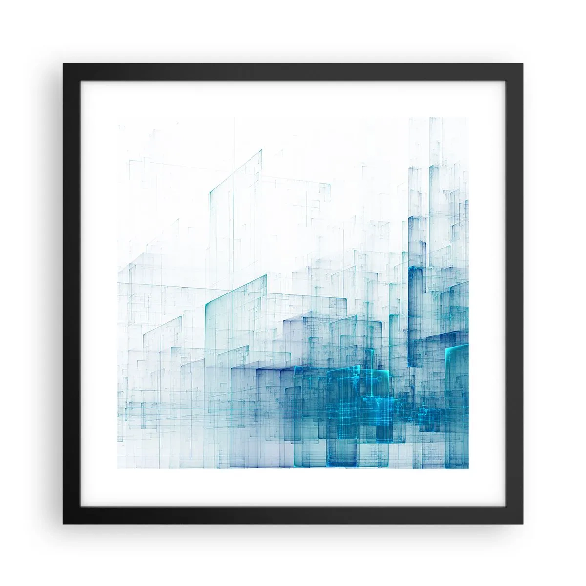 Poster in einem schwarzem Rahmen - Wie der Raum wgeschaffen urde - 40x40 cm