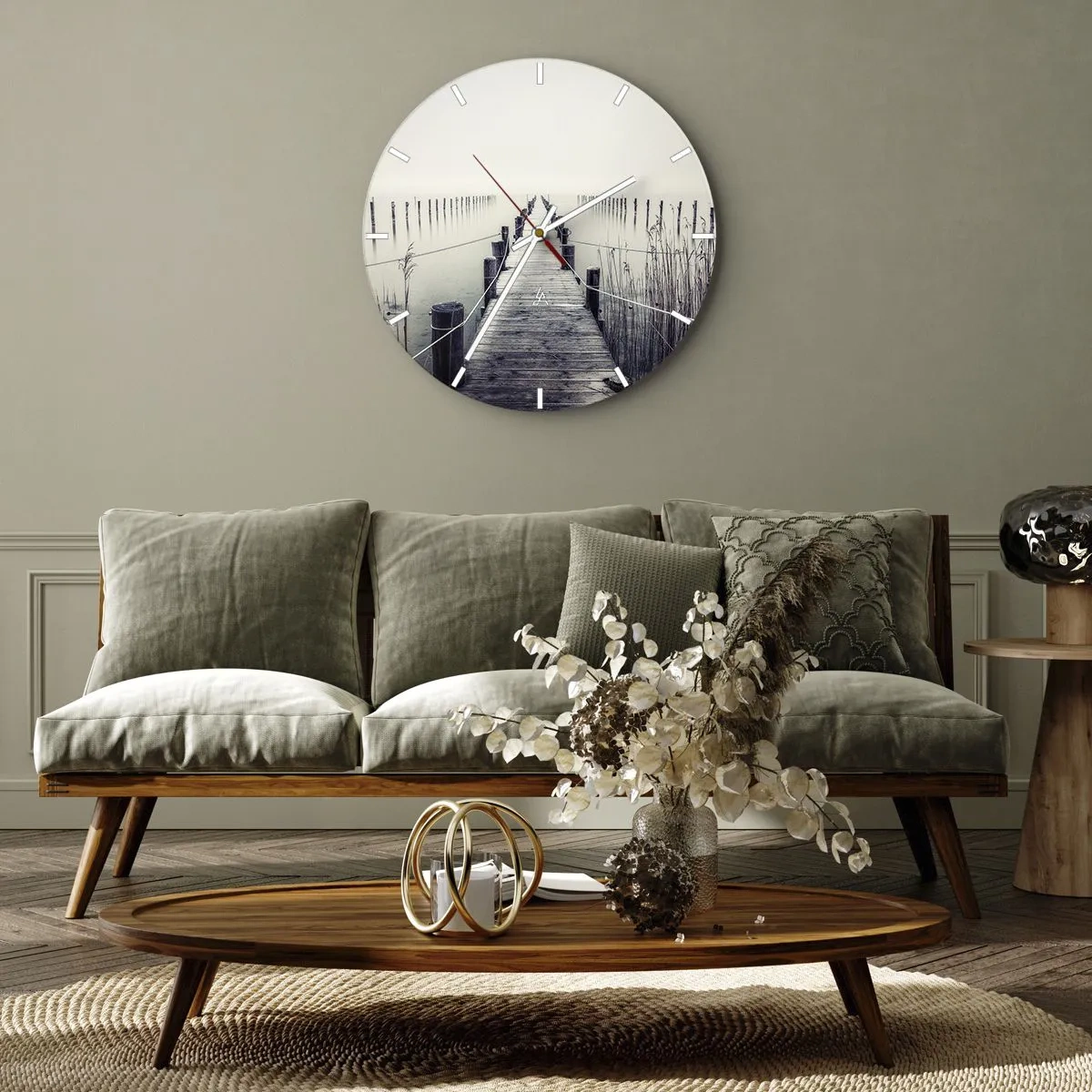 Wanduhr - Glasuhr - Tauchen Sie in Ruhe ein - 40x40 cm