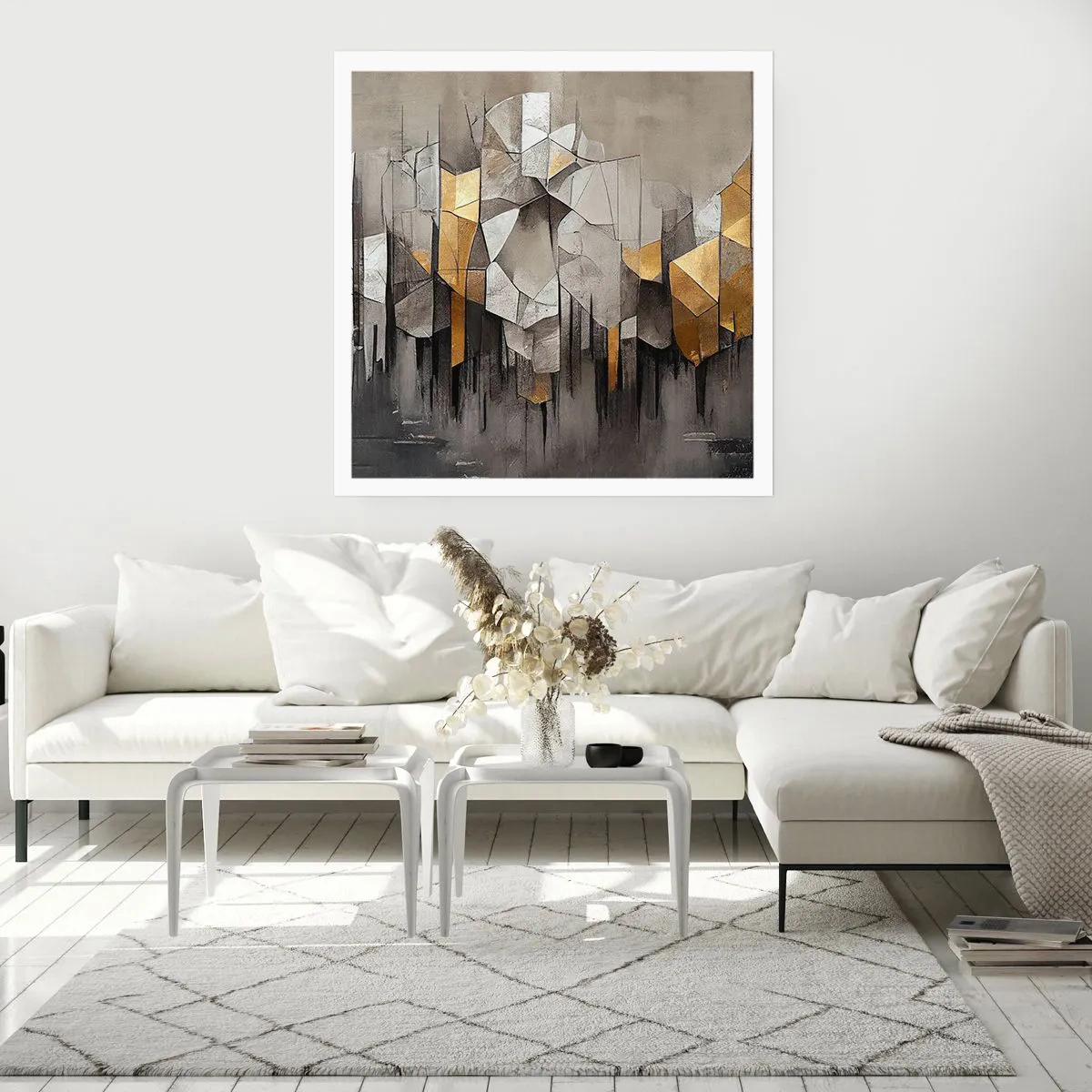 Poster - Komposition aus Eis und Licht - 60x60 cm