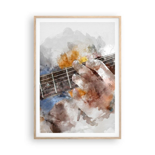 Poster in einem Rahmen aus heller Eiche - Poesie zwischen den Saiten - 70x100 cm