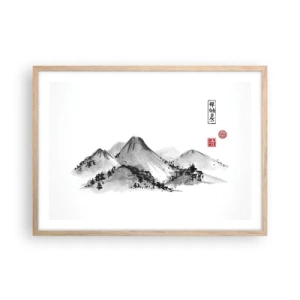 Poster in einem Rahmen aus heller Eiche - Unendliche Fernen - 70x50 cm