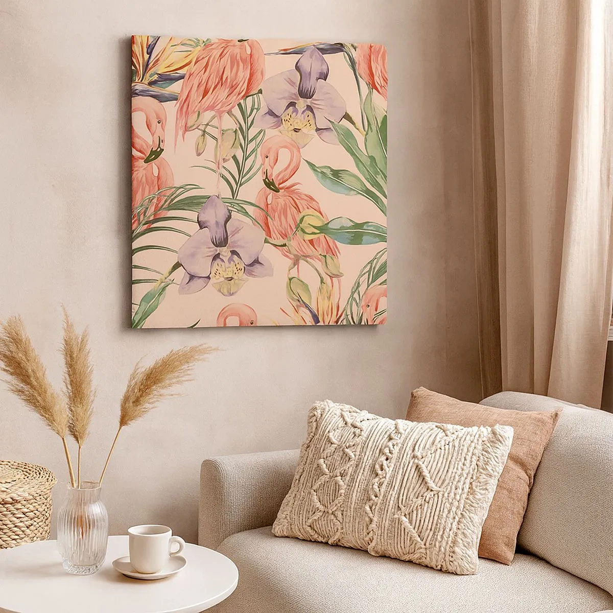 Bild auf Leinwand - Leinwandbild - Rosa Ballett in Blumen - 30x30 cm