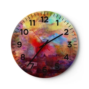 Wanduhr - Glasuhr - Schau in den Regenbogen - 30x30 cm