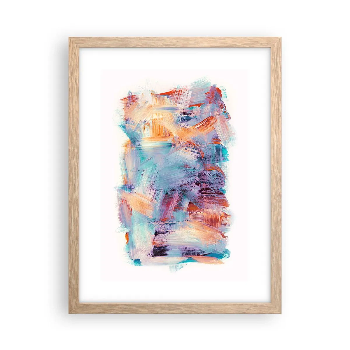 Poster in einem Rahmen aus heller Eiche - Buntes Durcheinander - 30x40 cm