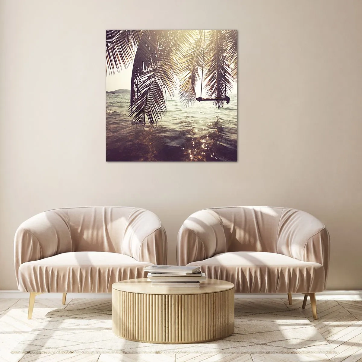 Glasbild - Bild auf glas - Sie können nach Belieben in den Wolken schwingen - 50x50 cm