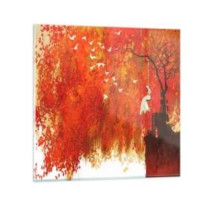 Glasbild - Bild auf glas - Wird er mit ihnen fliegen? - 30x30 cm