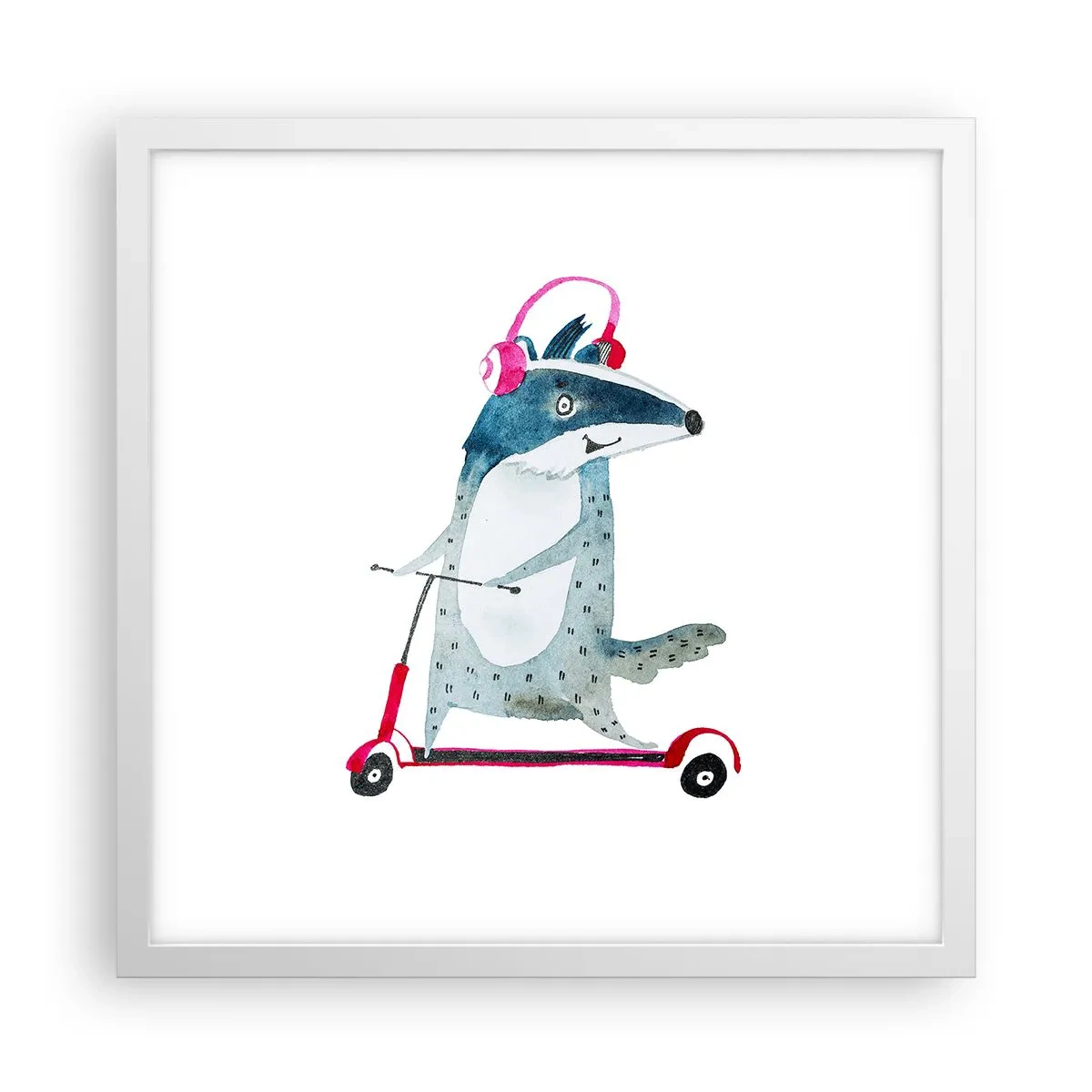 Poster in einem weißen Rahmen - Dachsfreude - 40x40 cm