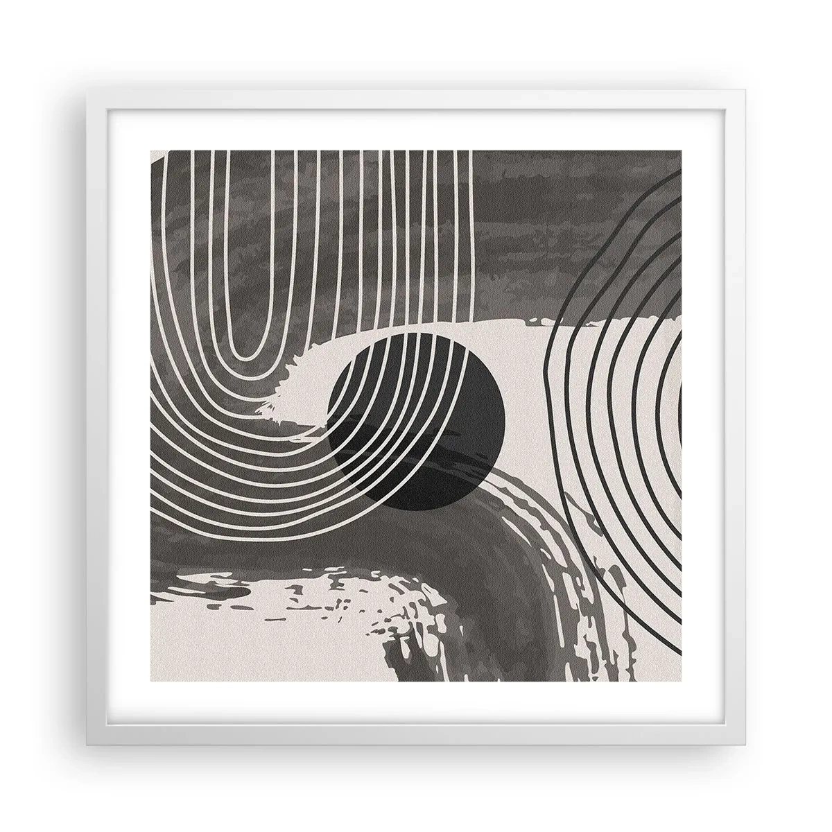 Poster in einem weißen Rahmen - Oval gewinnt - 50x50 cm