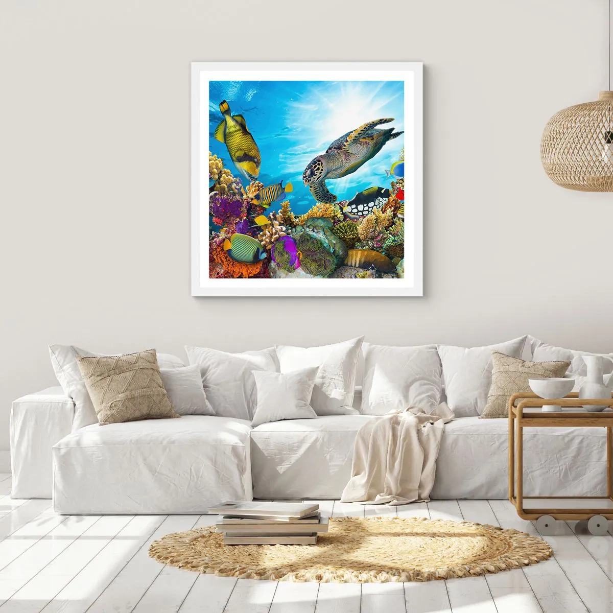 Poster in einem weißen Rahmen - Korallenpromenade - 40x40 cm