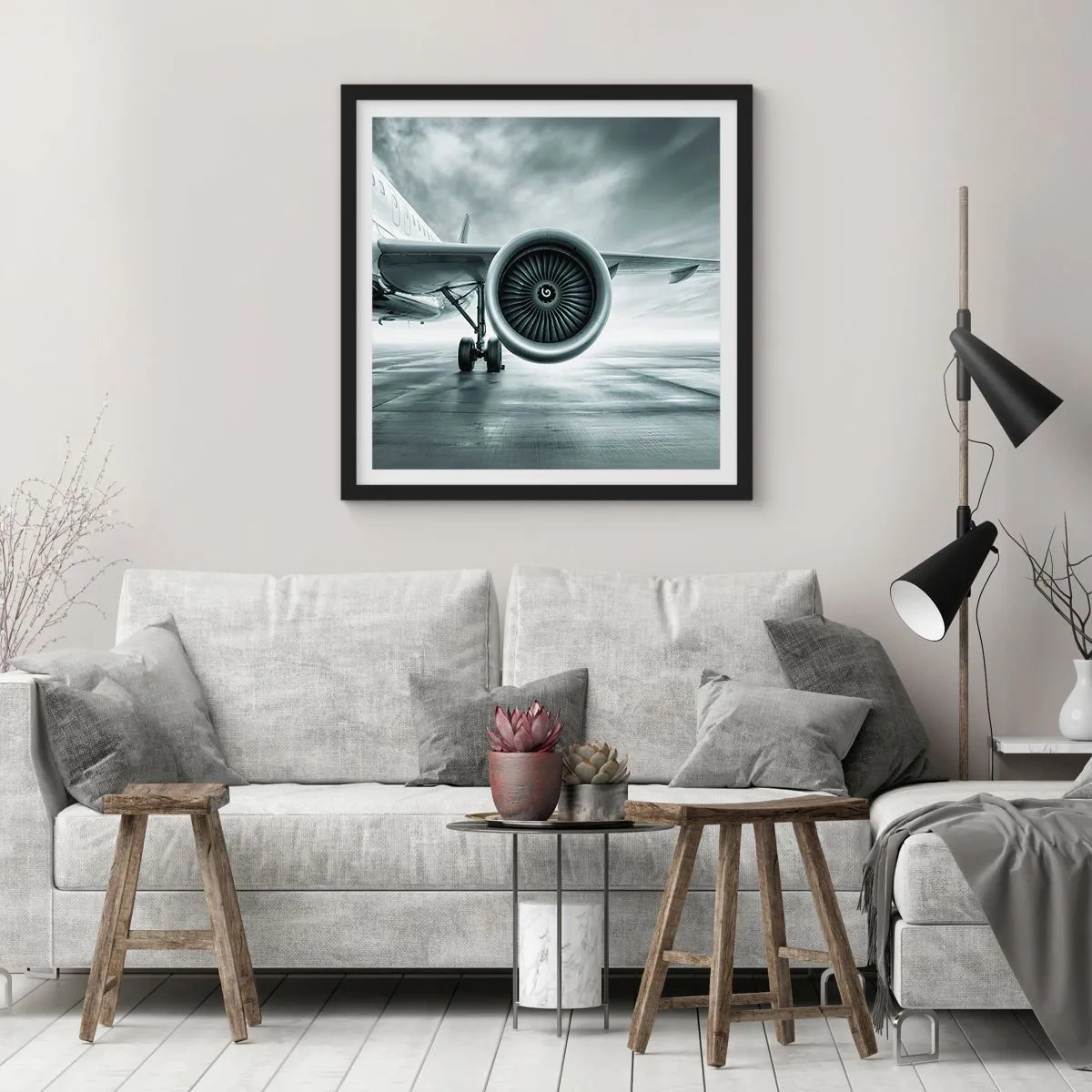 Poster in einem schwarzem Rahmen - Die Macht ist da! - 60x60 cm