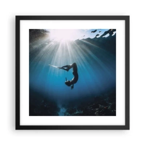 Poster in einem schwarzem Rahmen - Tanz unter Wasser - 40x40 cm
