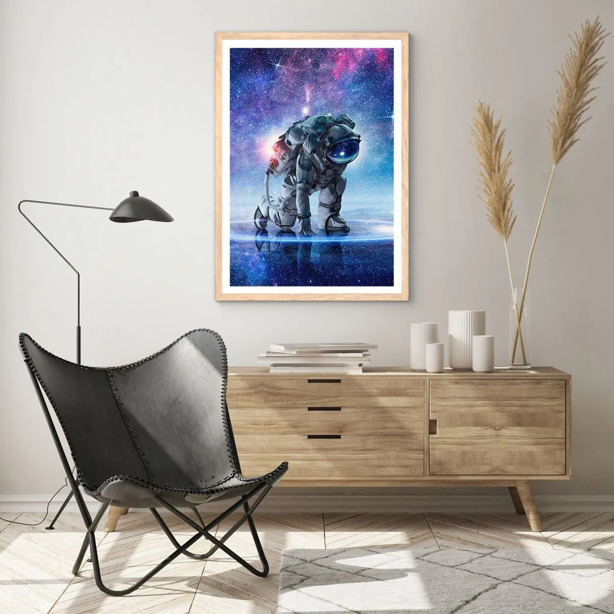 Poster in einem Rahmen aus heller Eiche - Der Sternenhimmel über mir - 70x100 cm