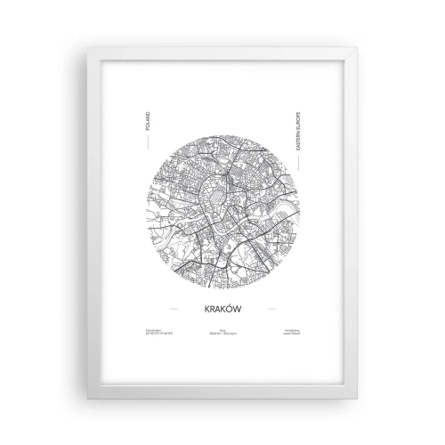 Poster in einem weißen Rahmen - Anatomie von Krakau - 30x40 cm