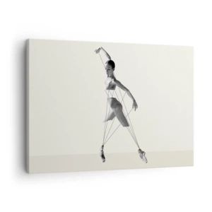 Bild auf Leinwand - Leinwandbild - Ballerina in geometrischer Interpretation mit Linien - 70x50cm - Im Theater der Welt - Moderne Wanddekoration für Wohnzimmer und Schlafzimmer ARTTOR