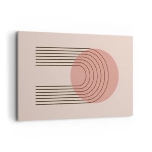 Bild auf Leinwand - Leinwandbild - Abstraktes Motiv mit rosa Kreisen und Linien - 120x80cm - Unwiderstehliche Anziehungskraft - Moderne Wanddekoration für Wohnzimmer und Schlafzimmer ARTTOR