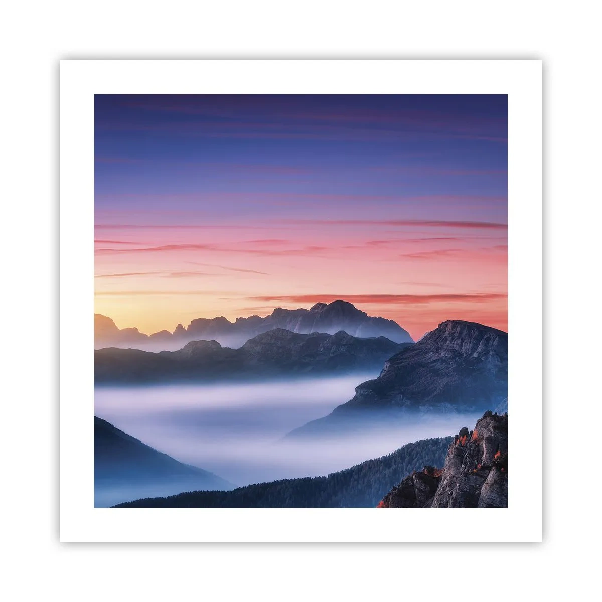 Poster - Über die Täler - 50x50 cm