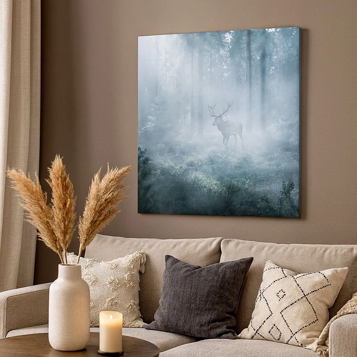 Bild auf Leinwand - Leinwandbild - Morgenvisite auf dem Grundstück - 30x30 cm